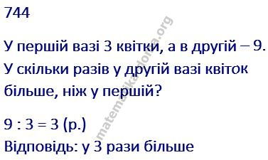 Вправа 744 гдз математика 2 клас Листопад Н. П. 2019