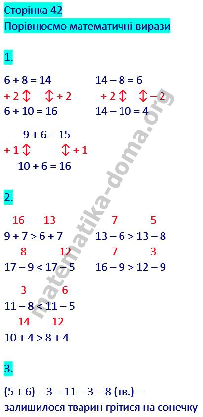 Сторінка 42 гдз математика 2 клас Скворцова С. О. Онопрієнко О. В. 2019