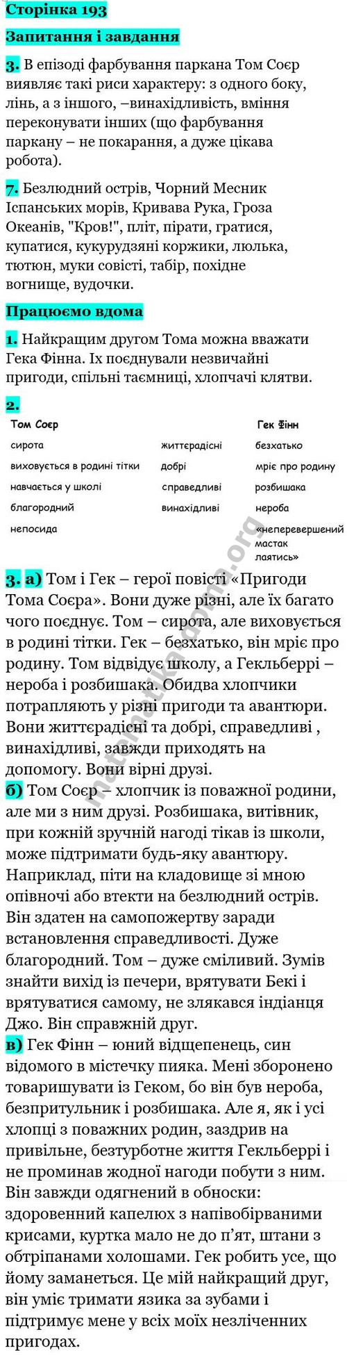 Сторінка 193 гдз зарубіжна література 5 клас Ю. Ковбасенко Л. Ковбасенко НУШ 2022