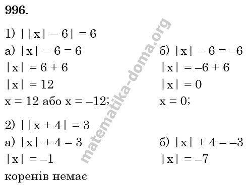 Вправа 996 гдз математика 6 клас мерзляк