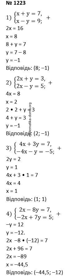 Вправа 1223 гдз 7 клас алгебра Істер