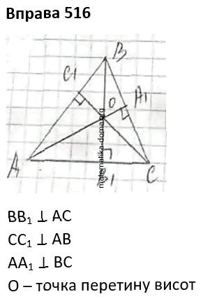 Вправа 516 гдз 7 клас геометрія Бурда Тарасенкова