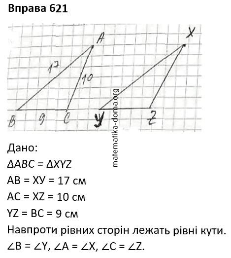 Вправа 621 гдз 7 клас геометрія Бурда Тарасенкова