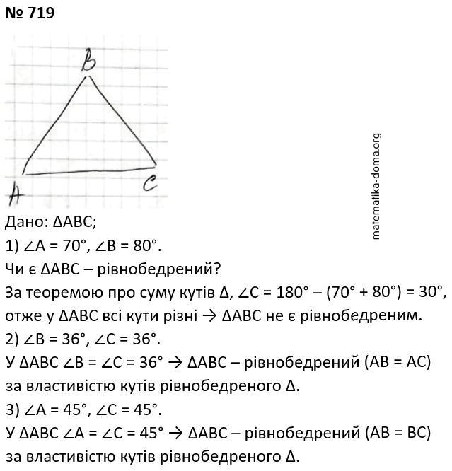 Вправа 719 гдз 7 клас геометрія Бурда Тарасенкова