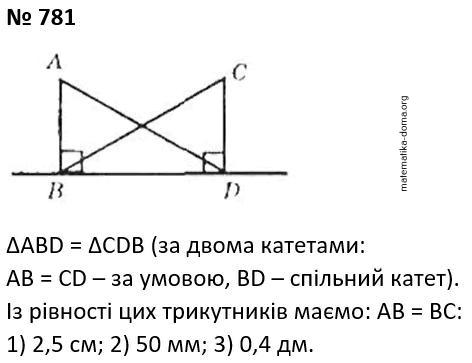 Вправа 781 гдз 7 клас геометрія Бурда Тарасенкова