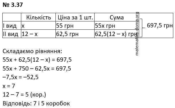 Вправа 3.37 гдз 7 клас математика Істер