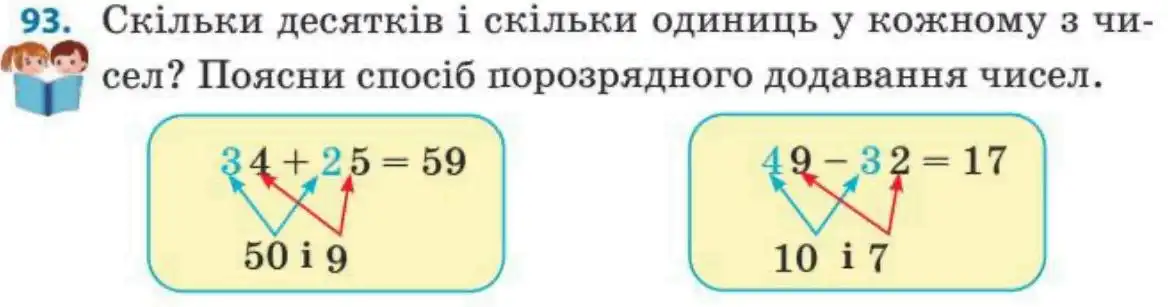 Зображення умови задачі номер 93 з підручника Математика 3 клас Заїка