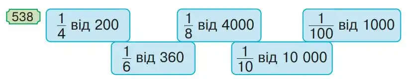 Зображення умови задачі номер 538 з підручника Математика 4 клас Будна