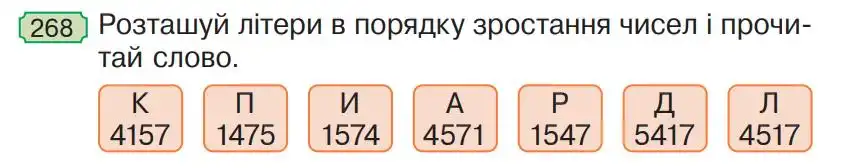 Зображення умови задачі номер 268 з підручника Математика 4 клас Гісь