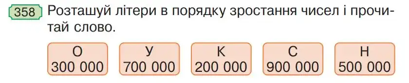 Зображення умови задачі номер 358 з підручника Математика 4 клас Гісь