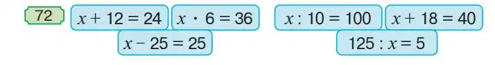 Зображення умови задачі номер 72 з підручника Математика 4 клас Гісь