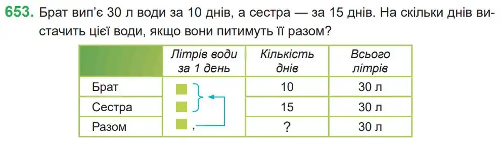 Зображення умови задачі номер 653 з підручника Математика 4 клас Козак