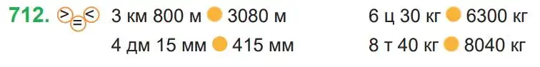 Зображення умови задачі номер 712 з підручника Математика 4 клас Козак