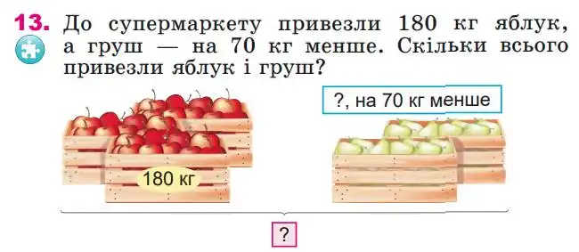 Зображення умови задачі номер 13 з підручника Математика 4 клас Лишенко