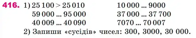 Зображення умови задачі номер 416 з підручника Математика 4 клас Лишенко