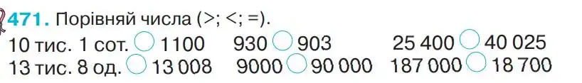 Зображення умови задачі номер 471 з підручника Математика 4 клас Оляницька