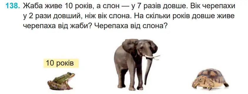 Зображення умови задачі номер 138 з підручника Математика 4 клас Заїка