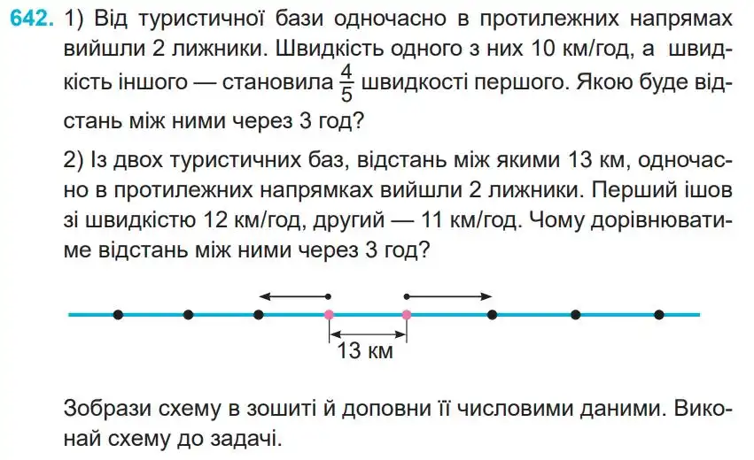 Зображення умови задачі номер 642 з підручника Математика 4 клас Заїка