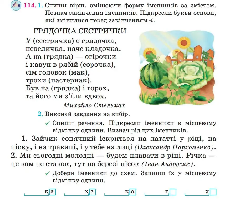 Зображення умови вправи номер 114 з підручника Українська Мова 4 клас Сапун