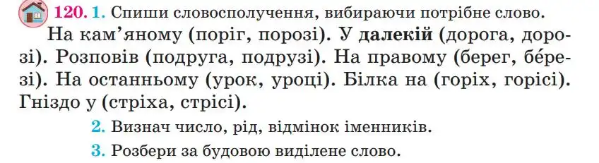 Зображення умови вправи номер 120 з підручника Українська Мова 4 клас Сапун