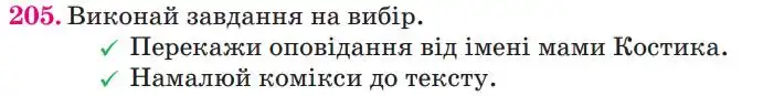 Зображення умови вправи номер 205 з підручника Українська Мова 4 клас Сапун