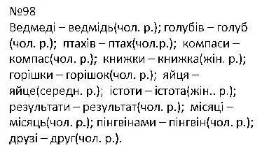Зображення розв'язку вправи номер 98 з ГДЗ Українська Мова 4 клас Сапун