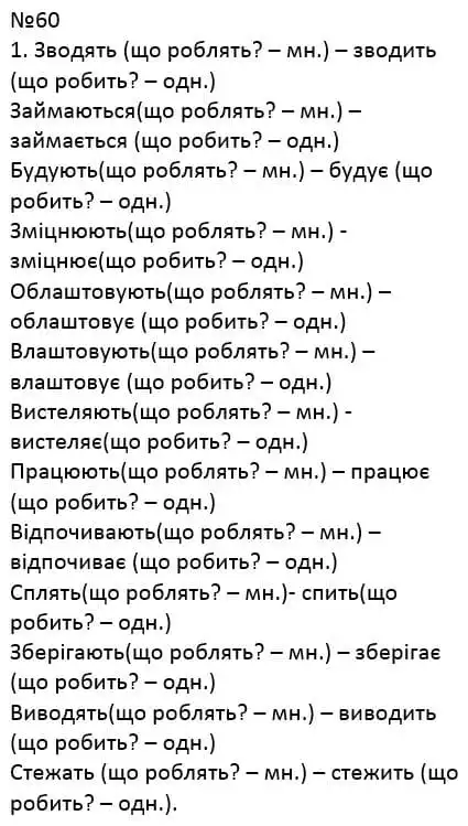 Зображення розв'язку вправи номер 60 з ГДЗ Українська Мова 4 клас Сапун