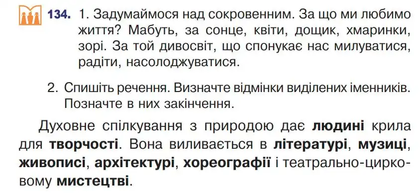 Зображення умови вправи номер 134 з підручника Українська Мова 4 клас Варзацька