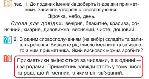 Зображення умови вправи номер 162 з підручника Українська Мова 4 клас Варзацька