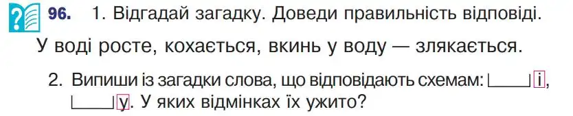 Зображення умови вправи номер 96 з підручника Українська Мова 4 клас Варзацька