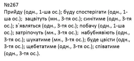 Зображення розв'язку вправи номер 267 з ГДЗ Українська Мова 4 клас Захарійчук