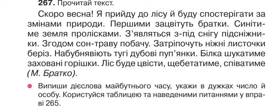 Зображення умови вправи номер 267 з підручника Українська Мова 4 клас Захарійчук