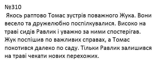 Зображення розв'язку вправи номер 310 з ГДЗ Українська Мова 4 клас Захарійчук