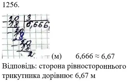 Зображення розв'язку задачі номер 1256 з ГДЗ Математика 5 клас Беденко