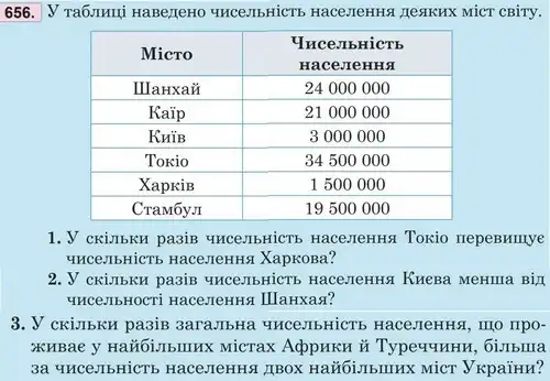 Зображення умови задачі номер 656 з підручника Математика 5 клас Беденко