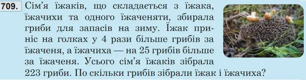 Зображення умови задачі номер 709 з підручника Математика 5 клас Беденко