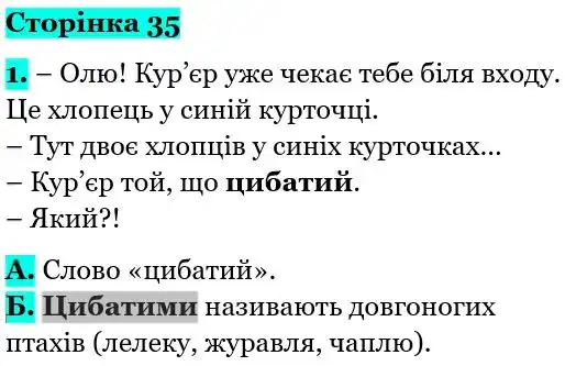 Зображення розв'язку сторінки 35 з ГДЗ Українська Мова 5 клас Авраменко