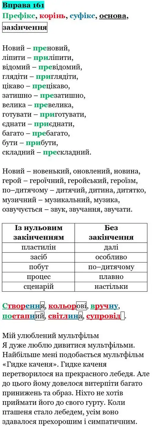 Зображення розв'язку вправи номер 161 з ГДЗ Українська Мова 5 клас Гапон