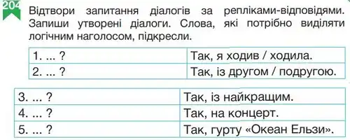 Зображення умови вправи номер 204 з підручника Українська Мова 5 клас Гапон