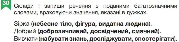 Зображення умови вправи номер 30 з підручника Українська Мова 5 клас Гапон