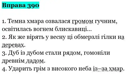 Зображення розв'язку вправи номер 390 з ГДЗ Українська Мова 5 клас Гапон