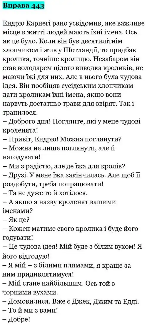 Зображення розв'язку вправи номер 443 з ГДЗ Українська Мова 5 клас Гапон