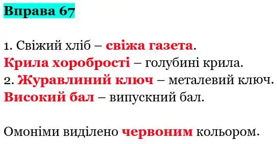 Зображення розв'язку вправи номер 67 з ГДЗ Українська Мова 5 клас Гапон