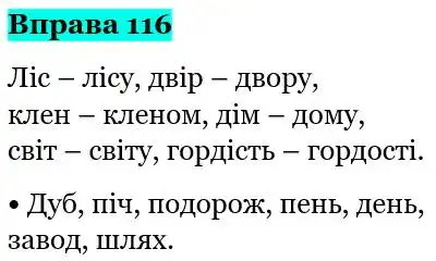 Зображення розв'язку вправи номер 116 з ГДЗ Українська Мова 5 клас Глазова