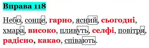 Зображення розв'язку вправи номер 118 з ГДЗ Українська Мова 5 клас Глазова