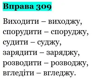 Зображення розв'язку вправи номер 309 з ГДЗ Українська Мова 5 клас Глазова