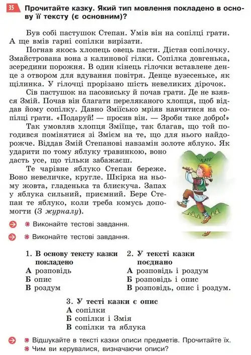 Зображення умови вправи номер 35 з підручника Українська Мова 5 клас Глазова