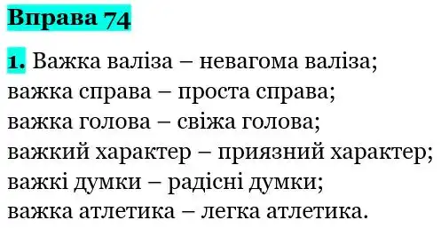 Зображення розв'язку вправи номер 74 з ГДЗ Українська Мова 5 клас Літвінова
