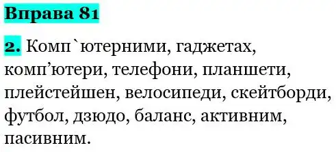 Зображення розв'язку вправи номер 81 з ГДЗ Українська Мова 5 клас Літвінова