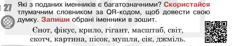 Зображення умови вправи номер 27 з підручника Українська Мова 5 клас Онатій